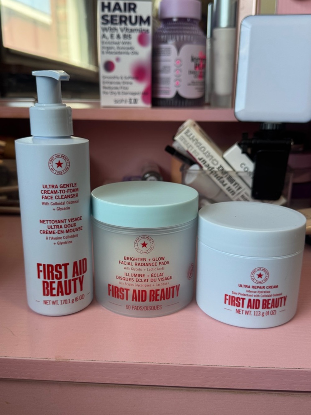 First Aid Beauty Skincare Trio in White & Blue